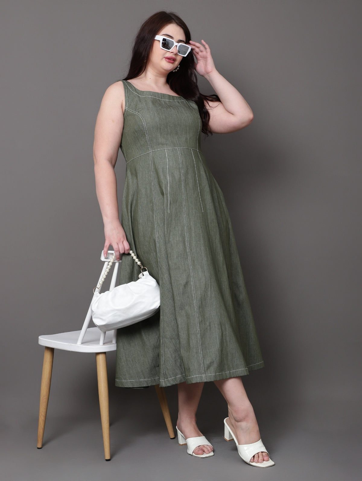 Olive Grove Denim Dress