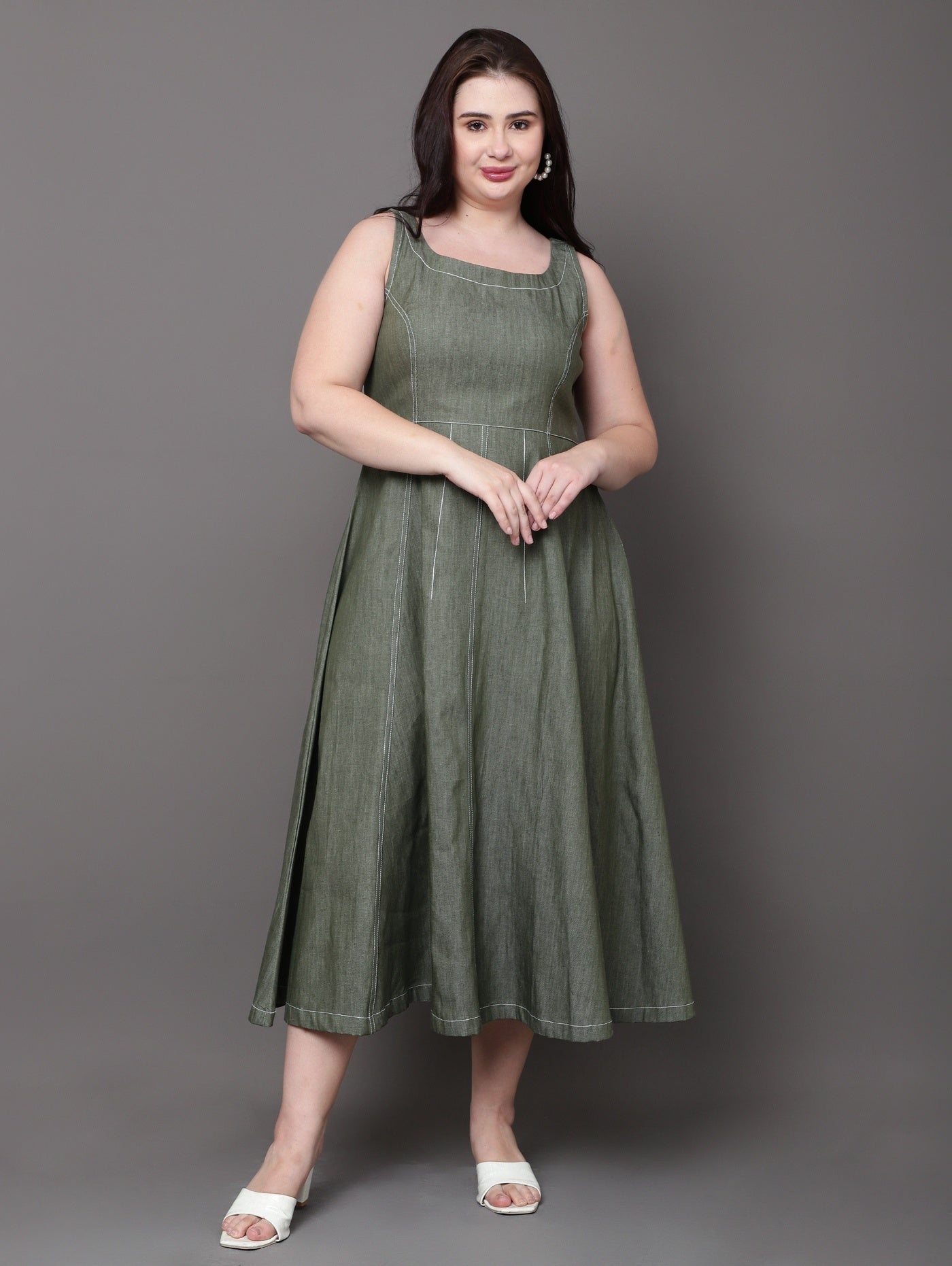 Olive Grove Denim Dress
