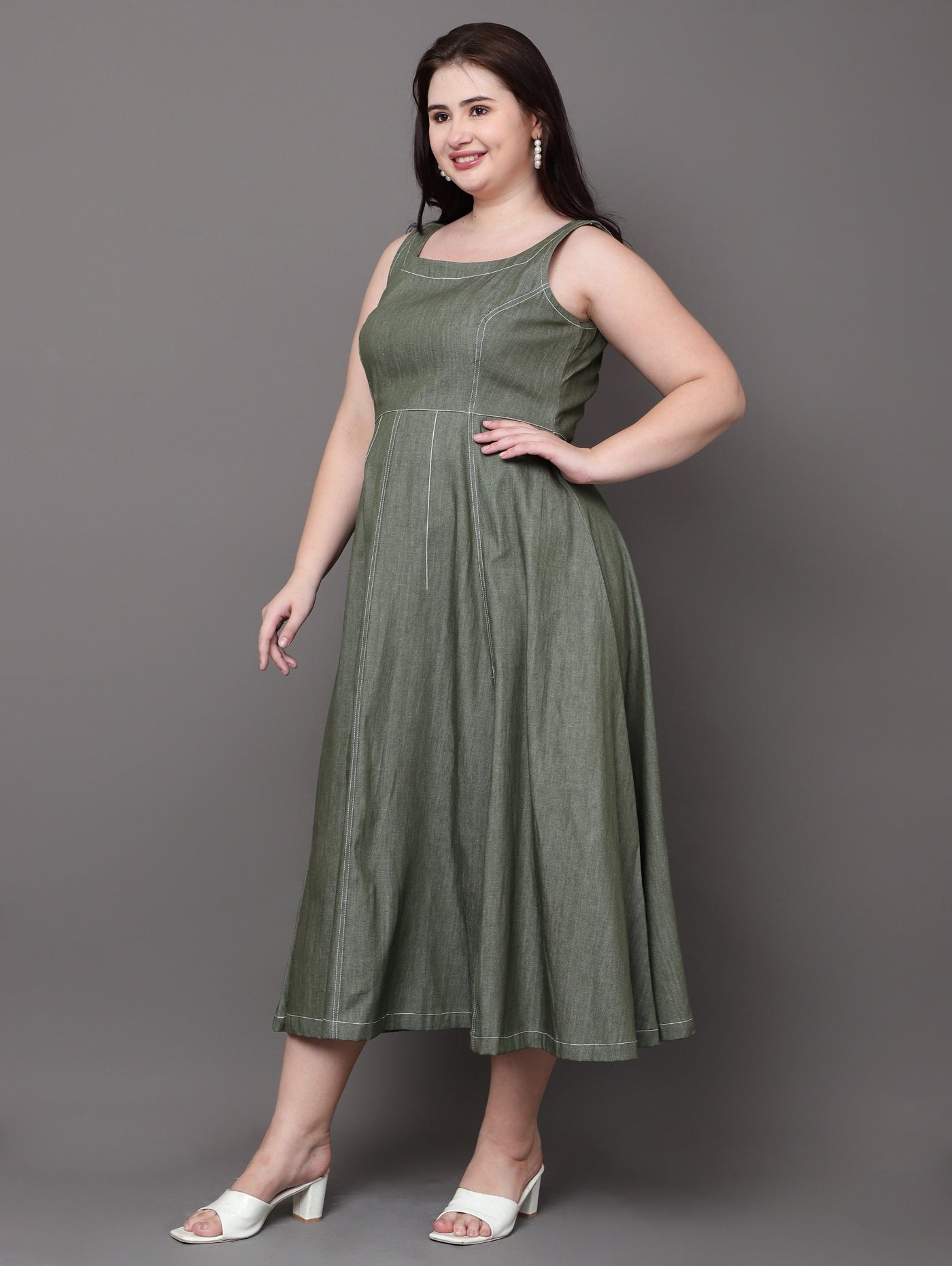Olive Grove Denim Dress