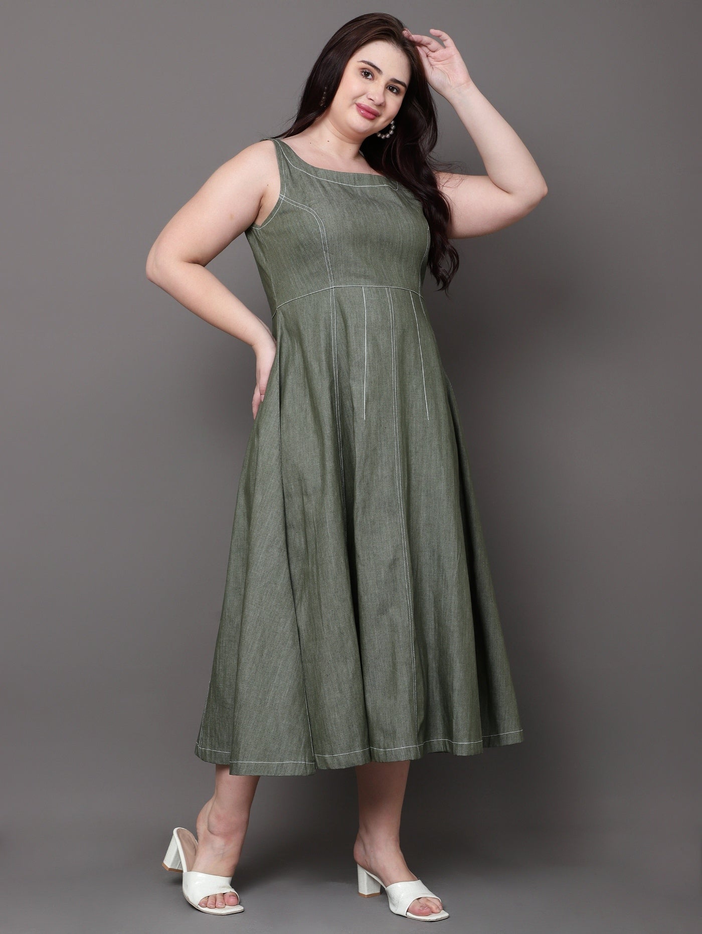 Olive Grove Denim Dress