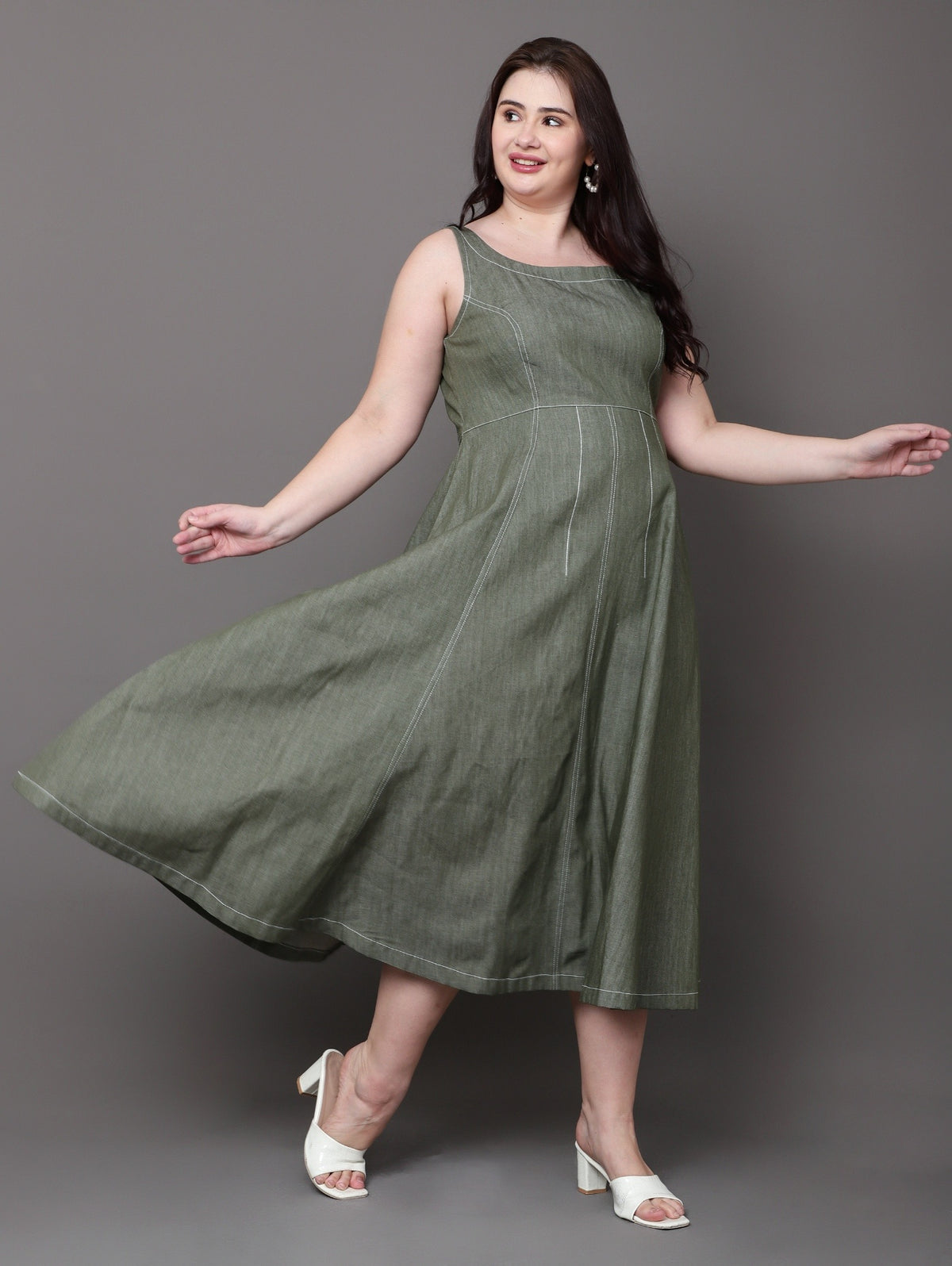 Olive Grove Denim Dress