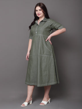Muse Olive Midi Dress