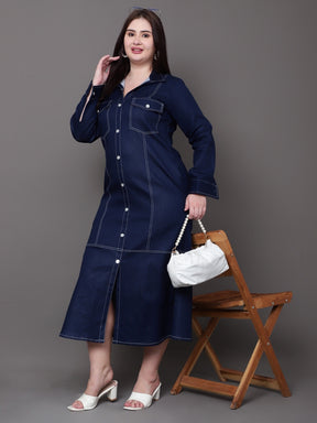 Indigo Denim Shirt Dress