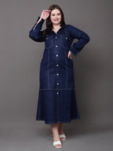 Indigo Denim Shirt Dress