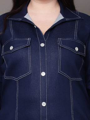 Indigo Denim Shirt Dress
