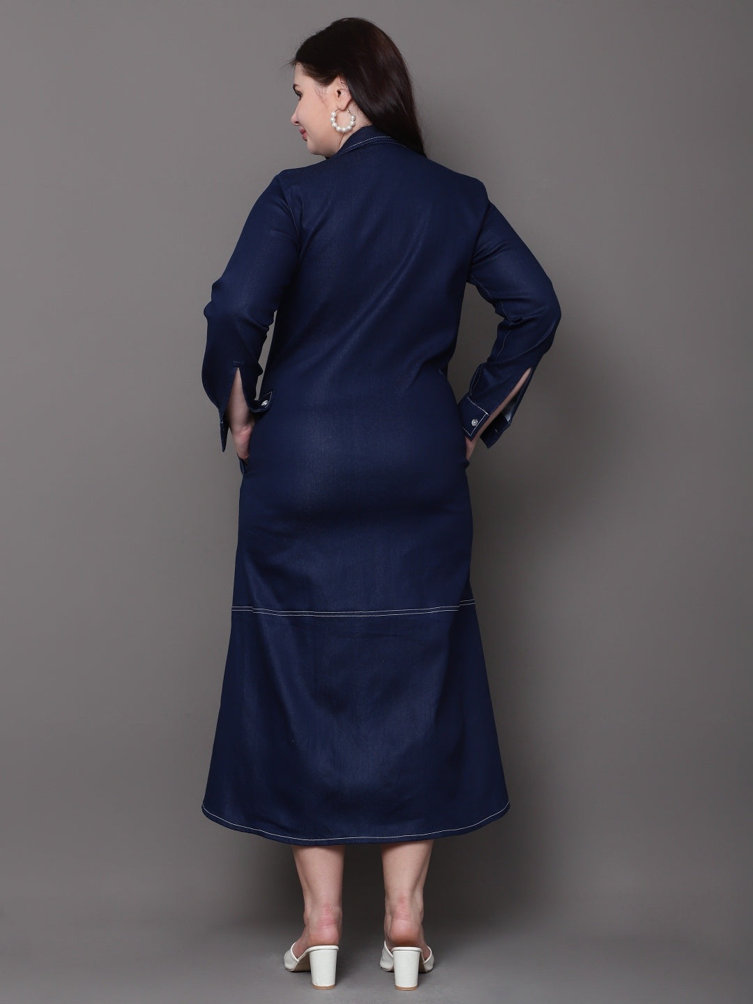 Indigo Denim Shirt Dress