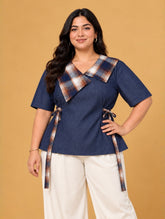 Denim Chic Tie-Up Top