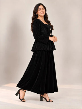 Dark Flora Velvet Dress