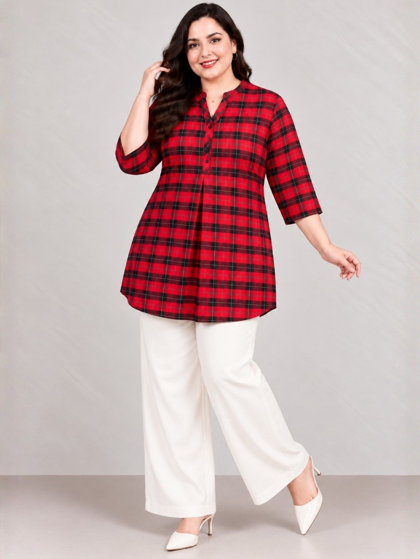 Cherry Check Top