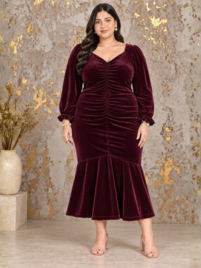 Velvet Ruched Glamour Dress