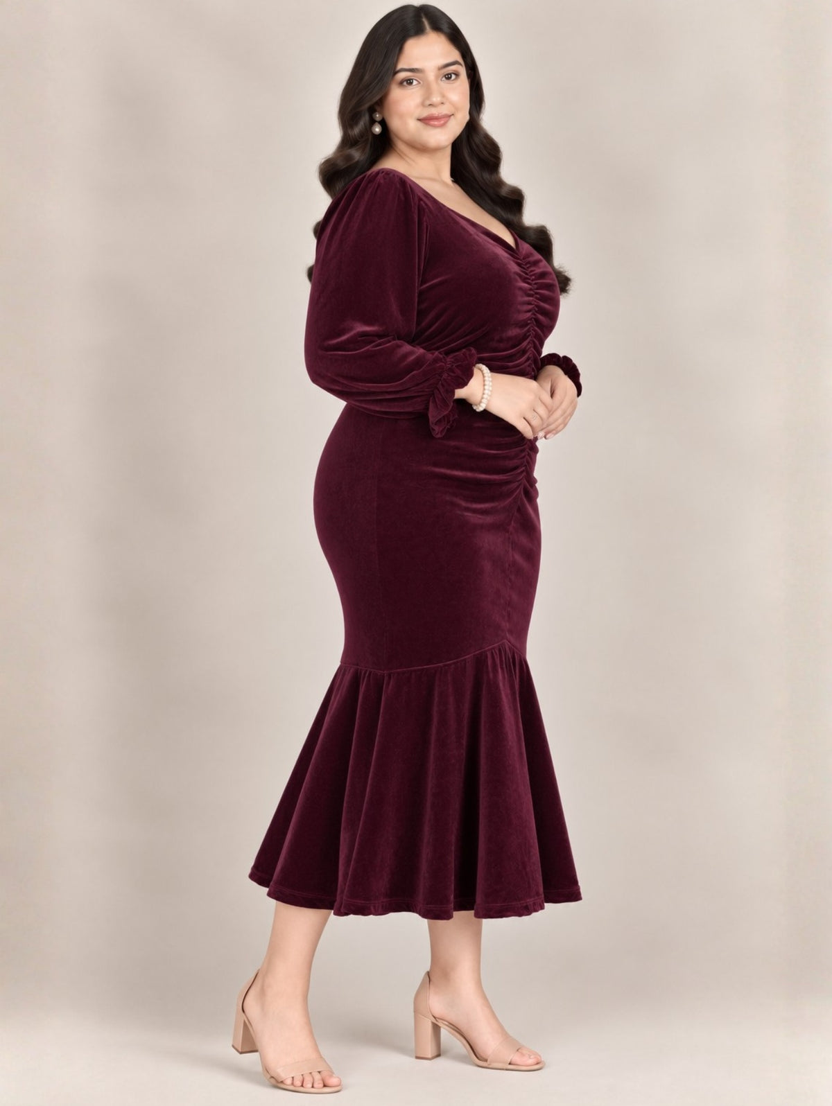 Velvet Ruched Glamour Dress