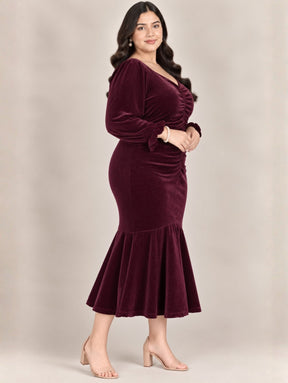 Velvet Ruched Glamour Dress