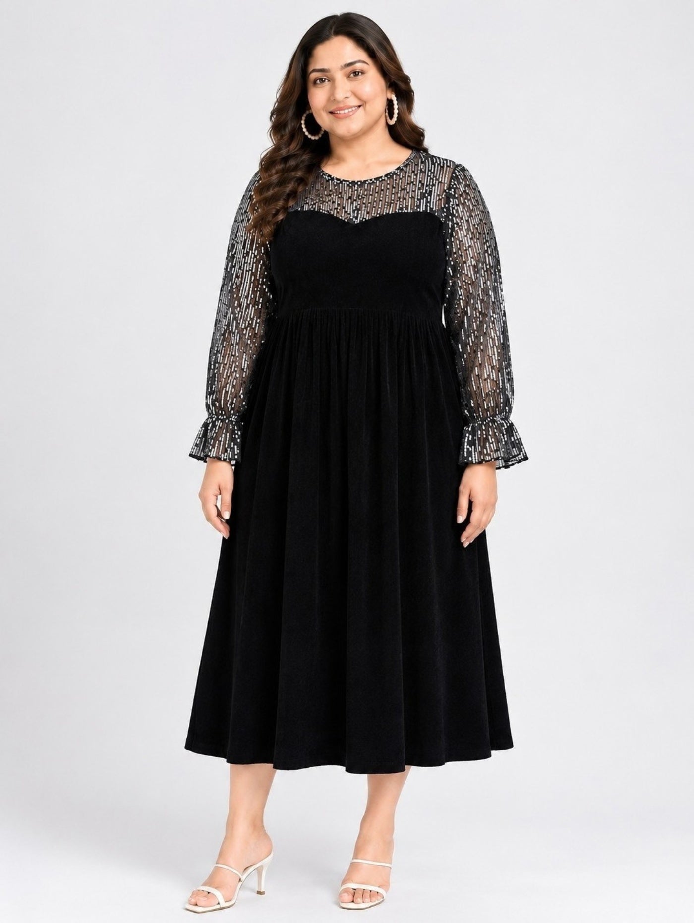 Evara midnight velvet  dress
