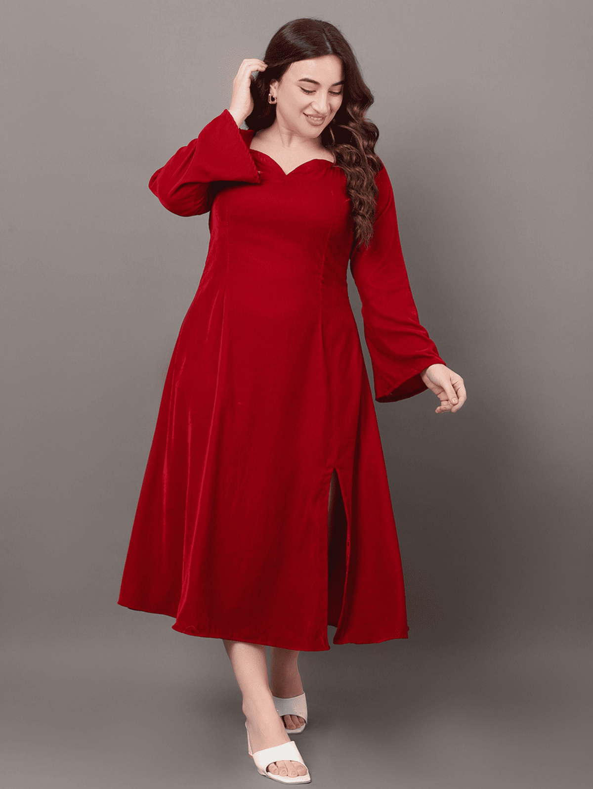 Maroon Velvet Dream Dress