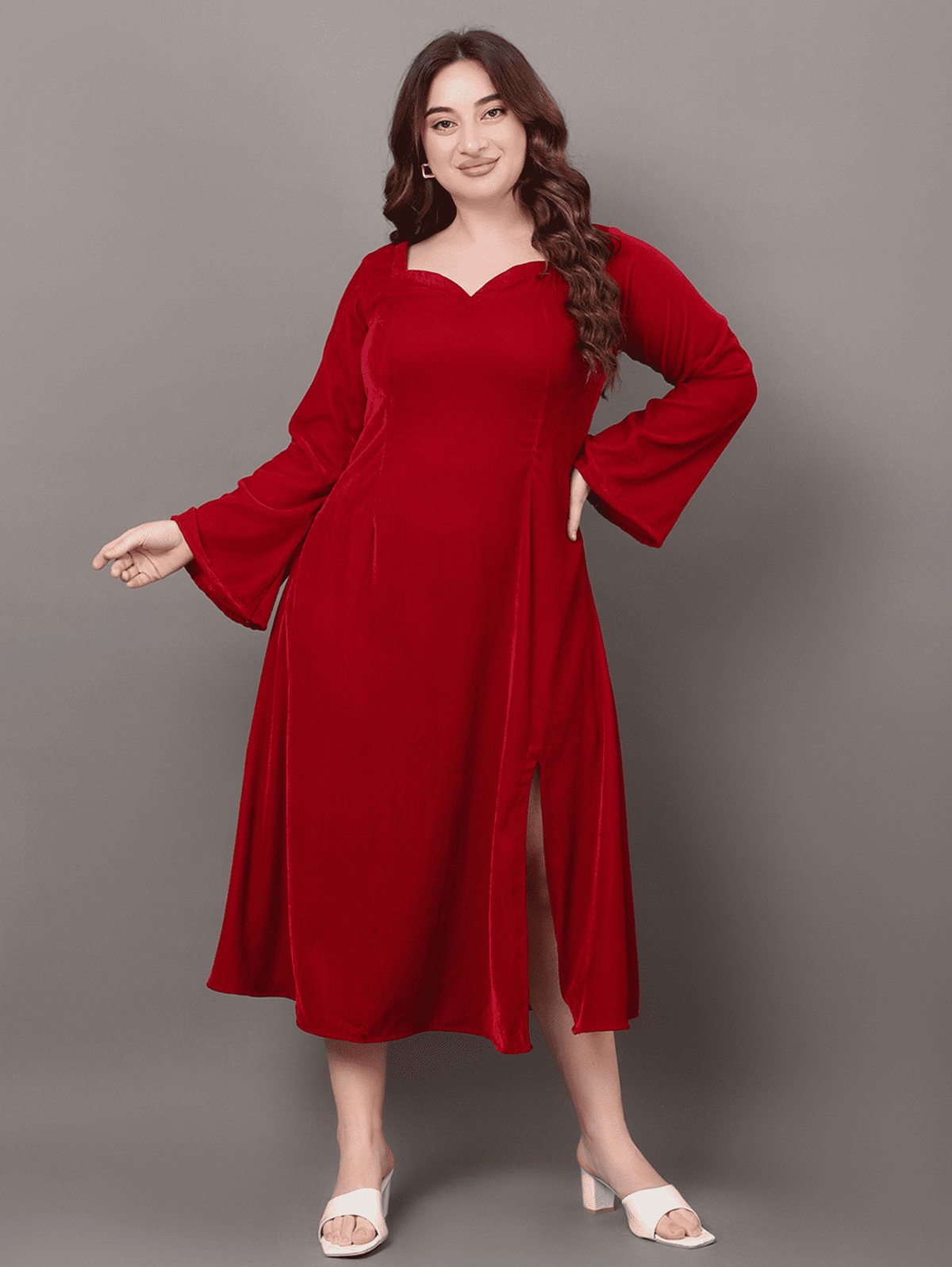 Maroon Velvet Dream Dress