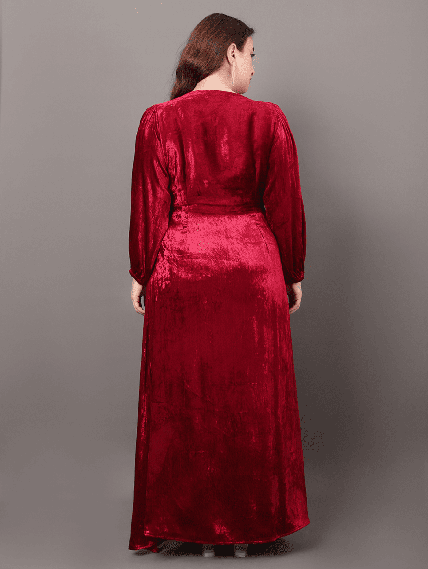 Maroon Luxury Lace Dress