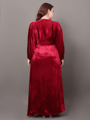 Maroon Luxury Lace Dress