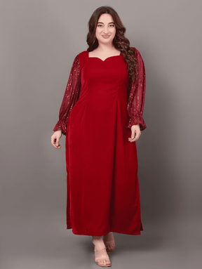 Maroon Starlet Sequins Dress