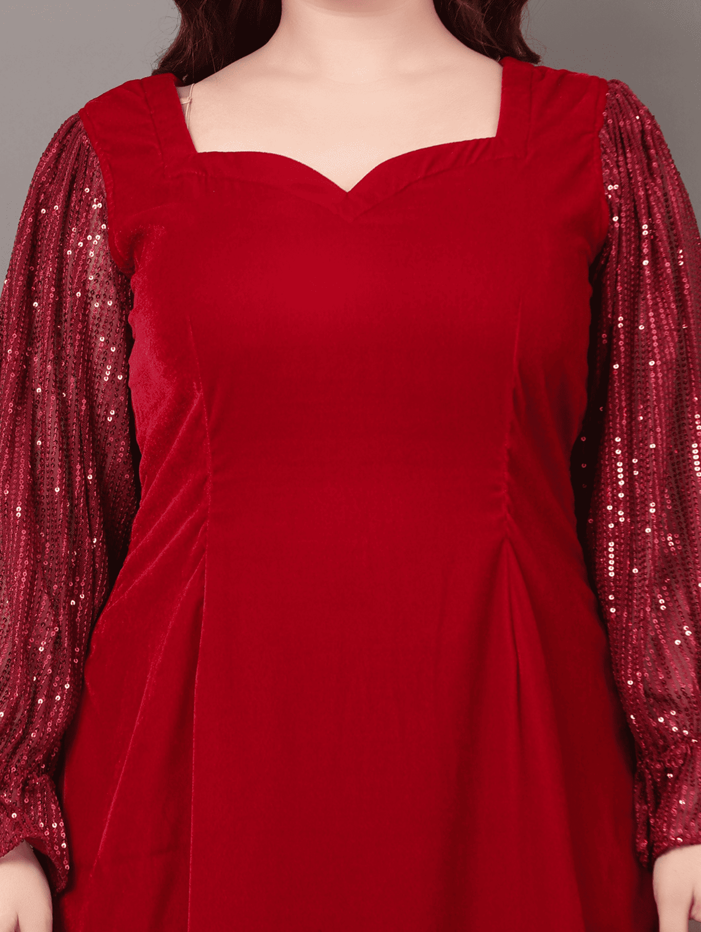 Maroon Starlet Sequins Dress