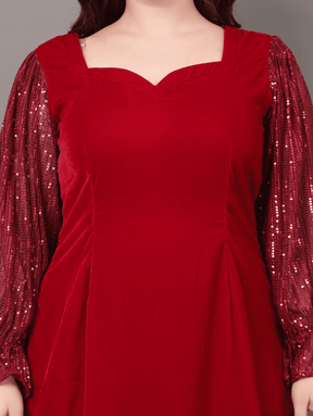 Maroon Starlet Sequins Dress