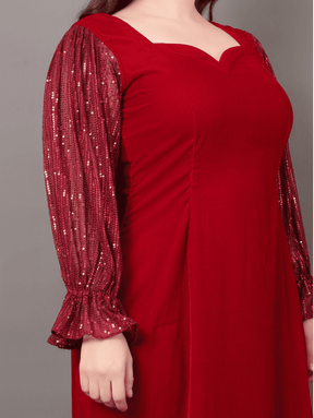 Maroon Starlet Sequins Dress