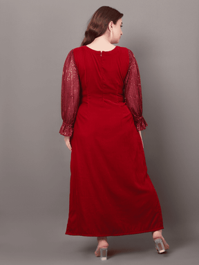Maroon Starlet Sequins Dress