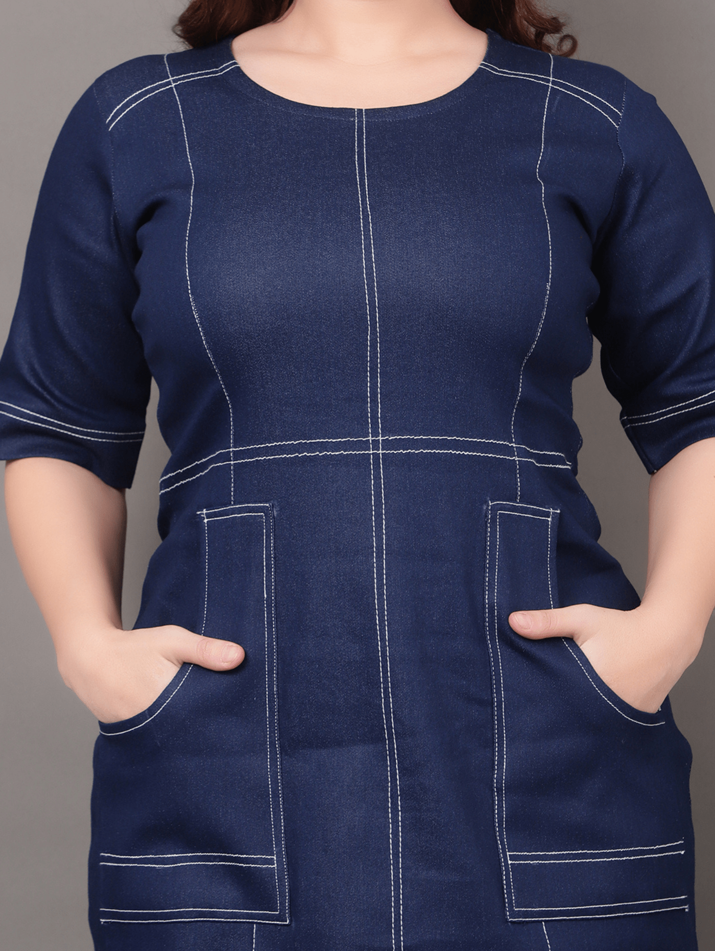 Seamline Denim Dress