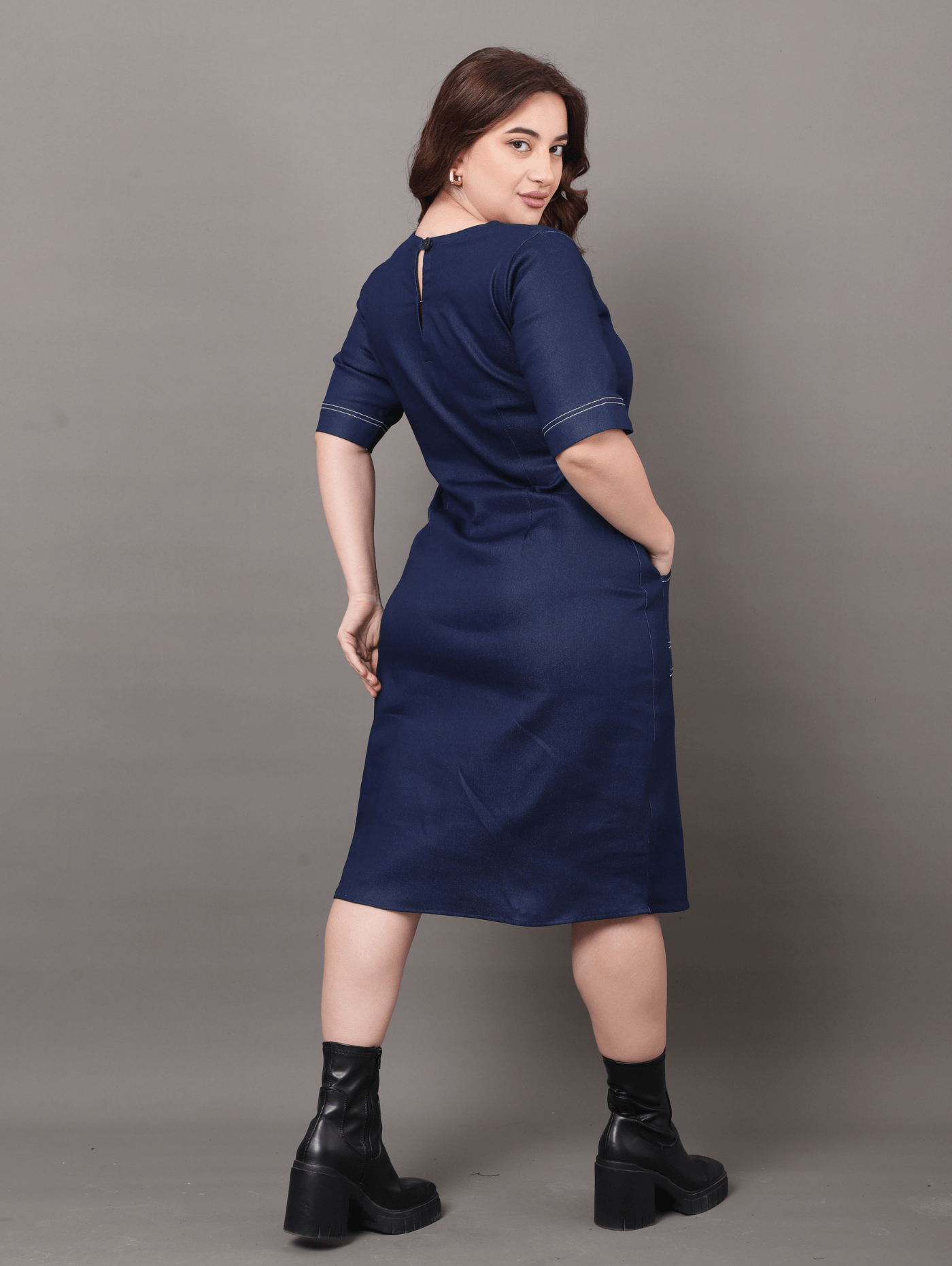 Seamline Denim Dress