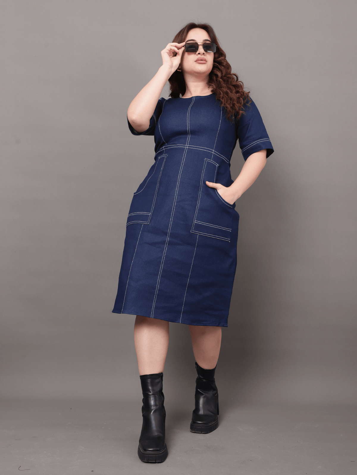 Seamline Denim Dress