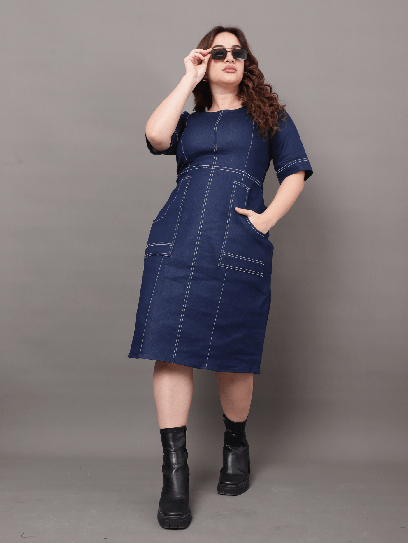 Seamline Denim Dress