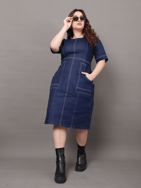 Seamline Denim Dress