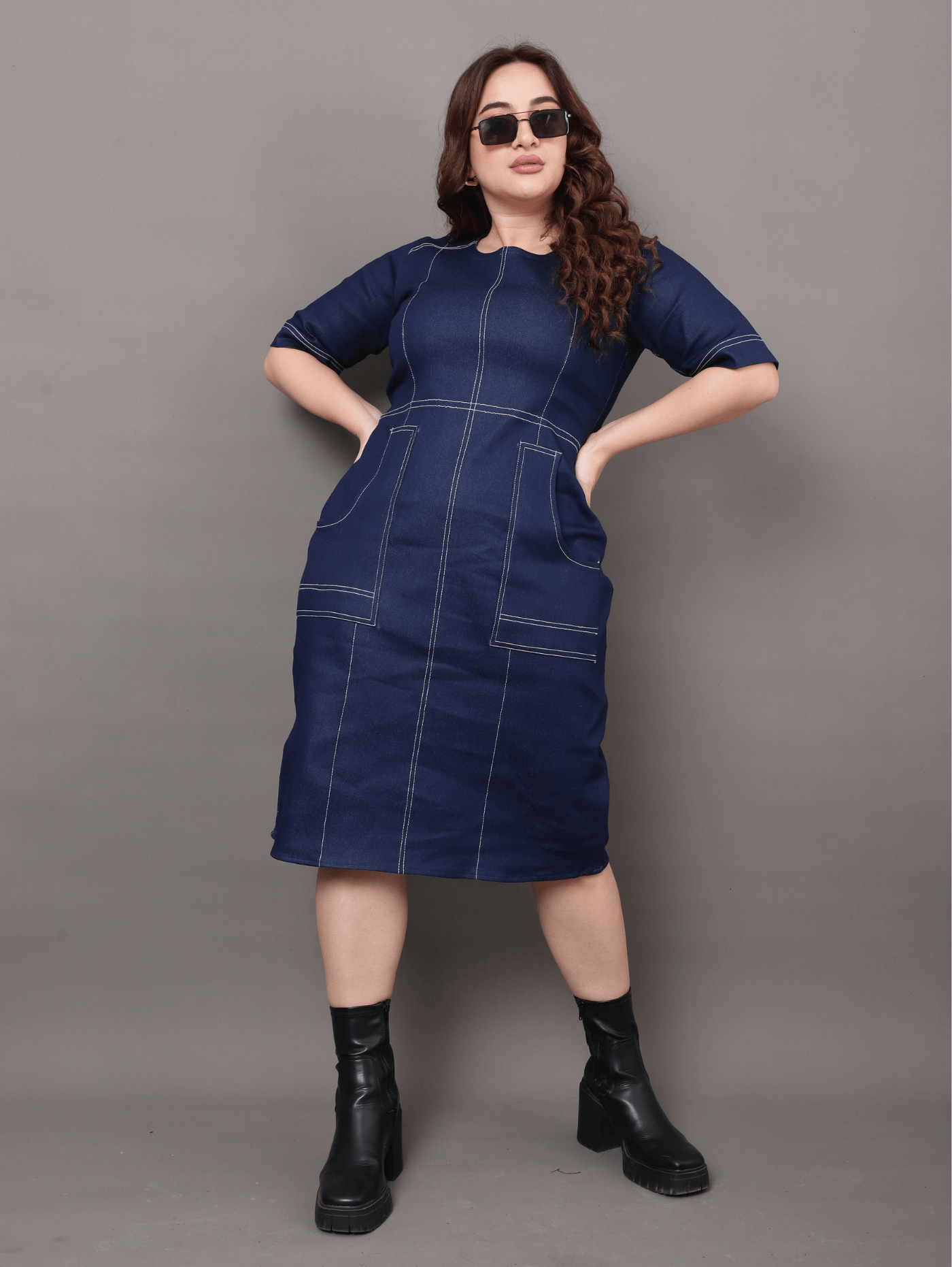 Seamline Denim Dress