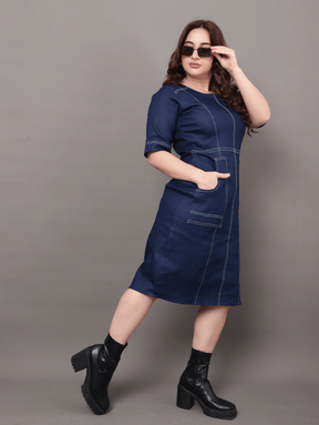 Seamline Denim Dress