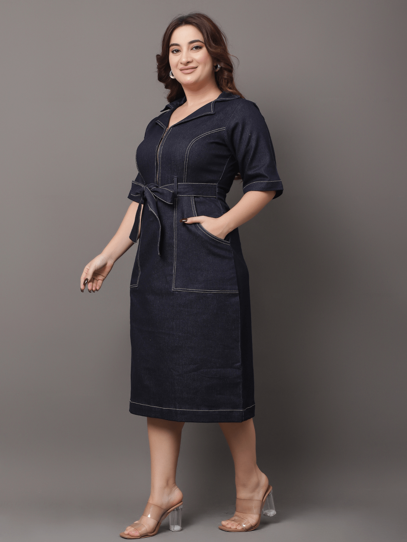 Denim Fringe Dress