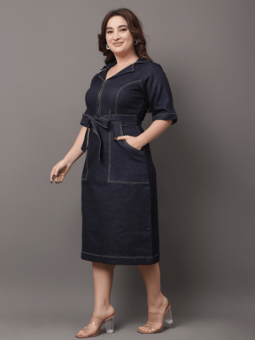 Denim Fringe Dress