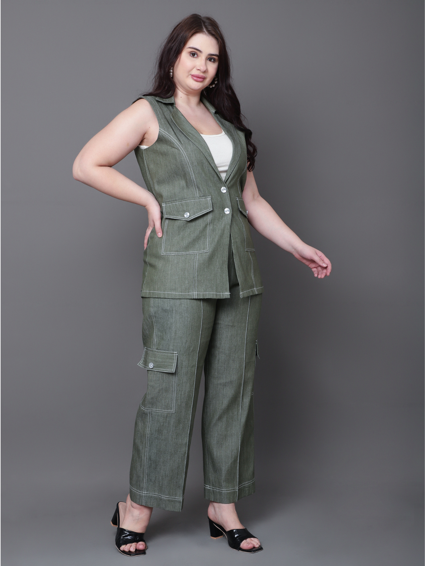 Olive Pocket Charm Coord