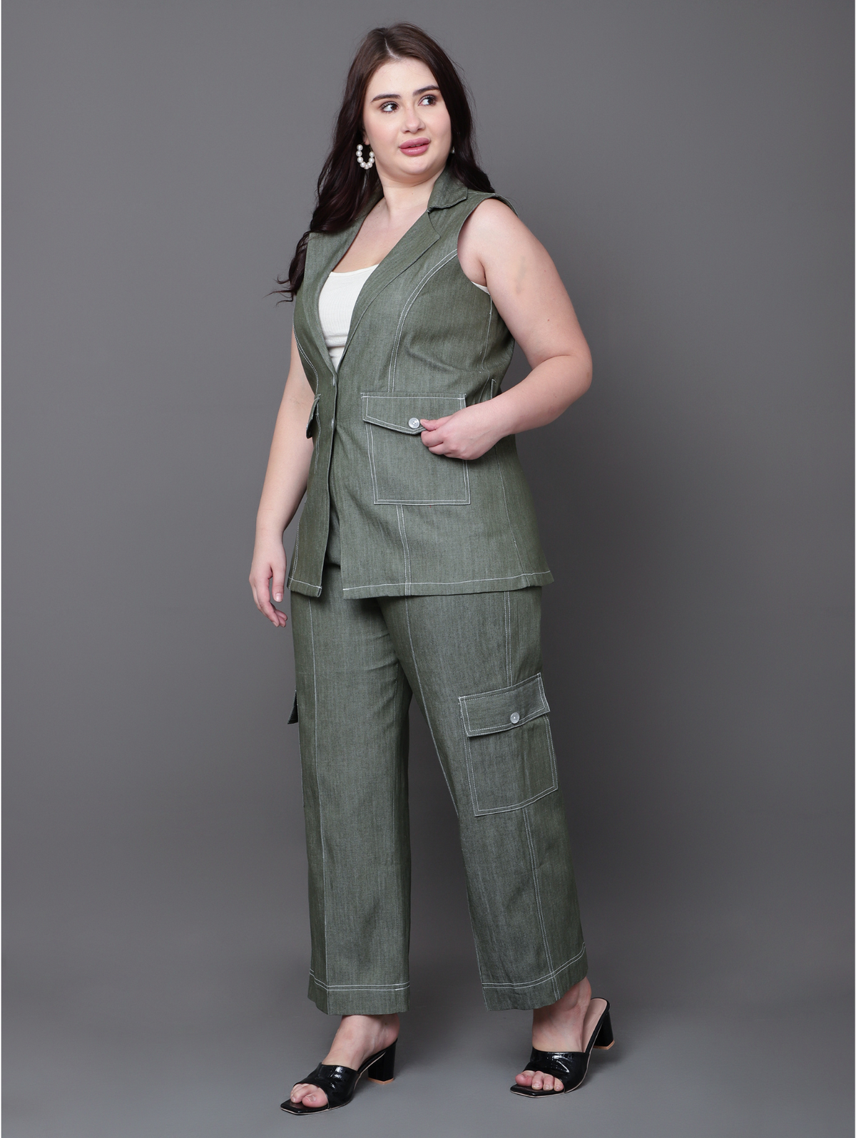 Olive Pocket Charm Coord