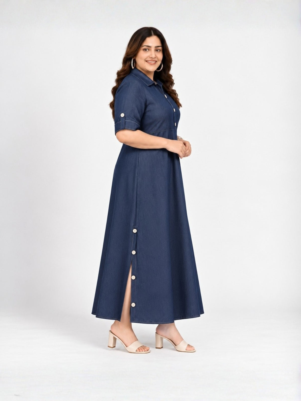 Buttonline Denim Dress