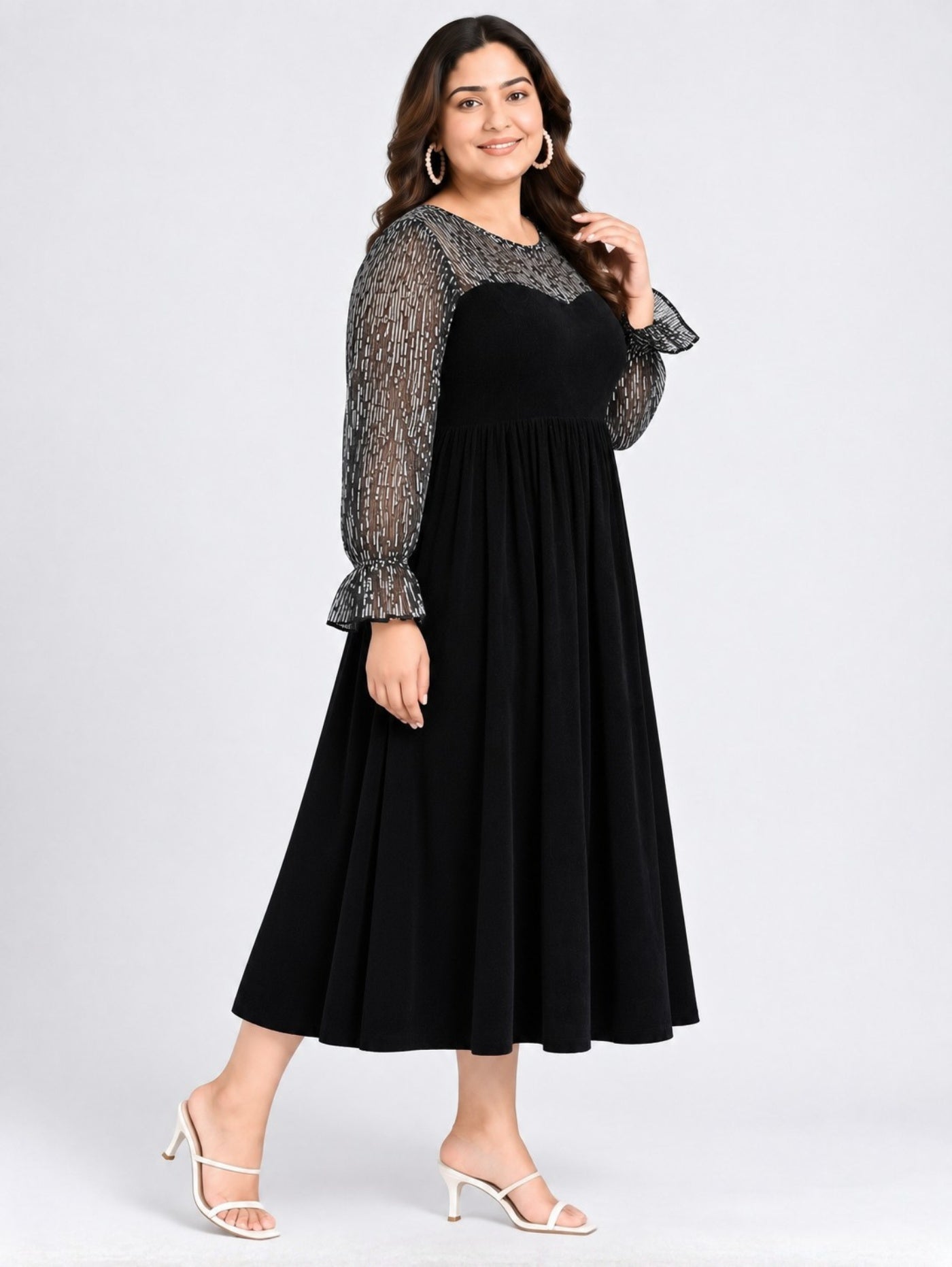 Evara midnight velvet  dress