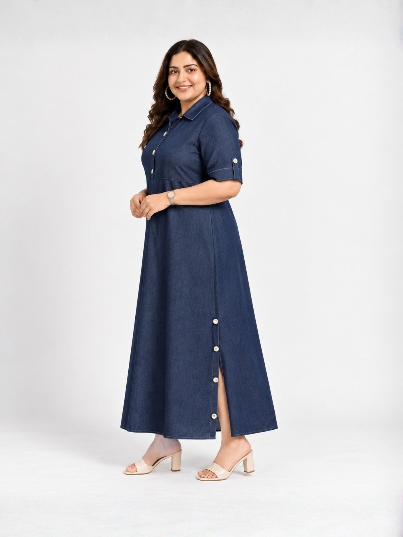 Buttonline Denim Dress