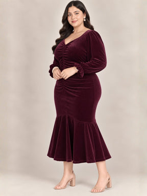 Velvet Ruched Glamour Dress