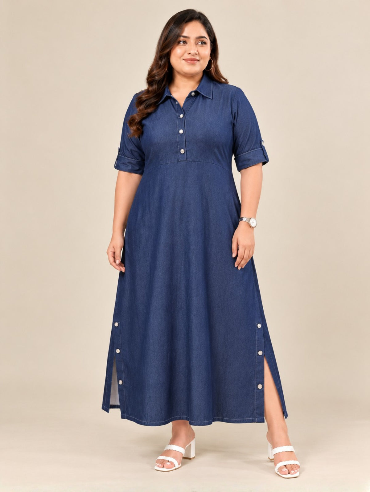 Buttonline Denim Dress