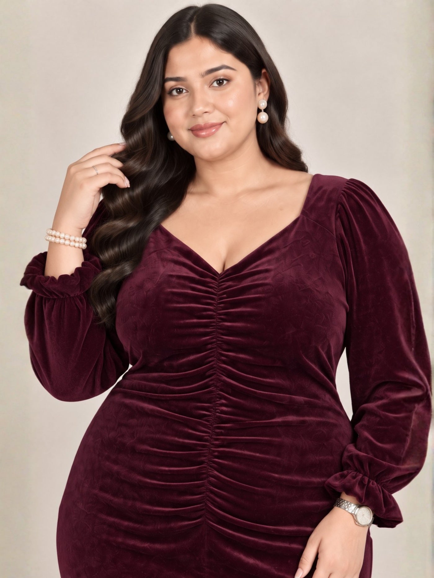Velvet Ruched Glamour Dress