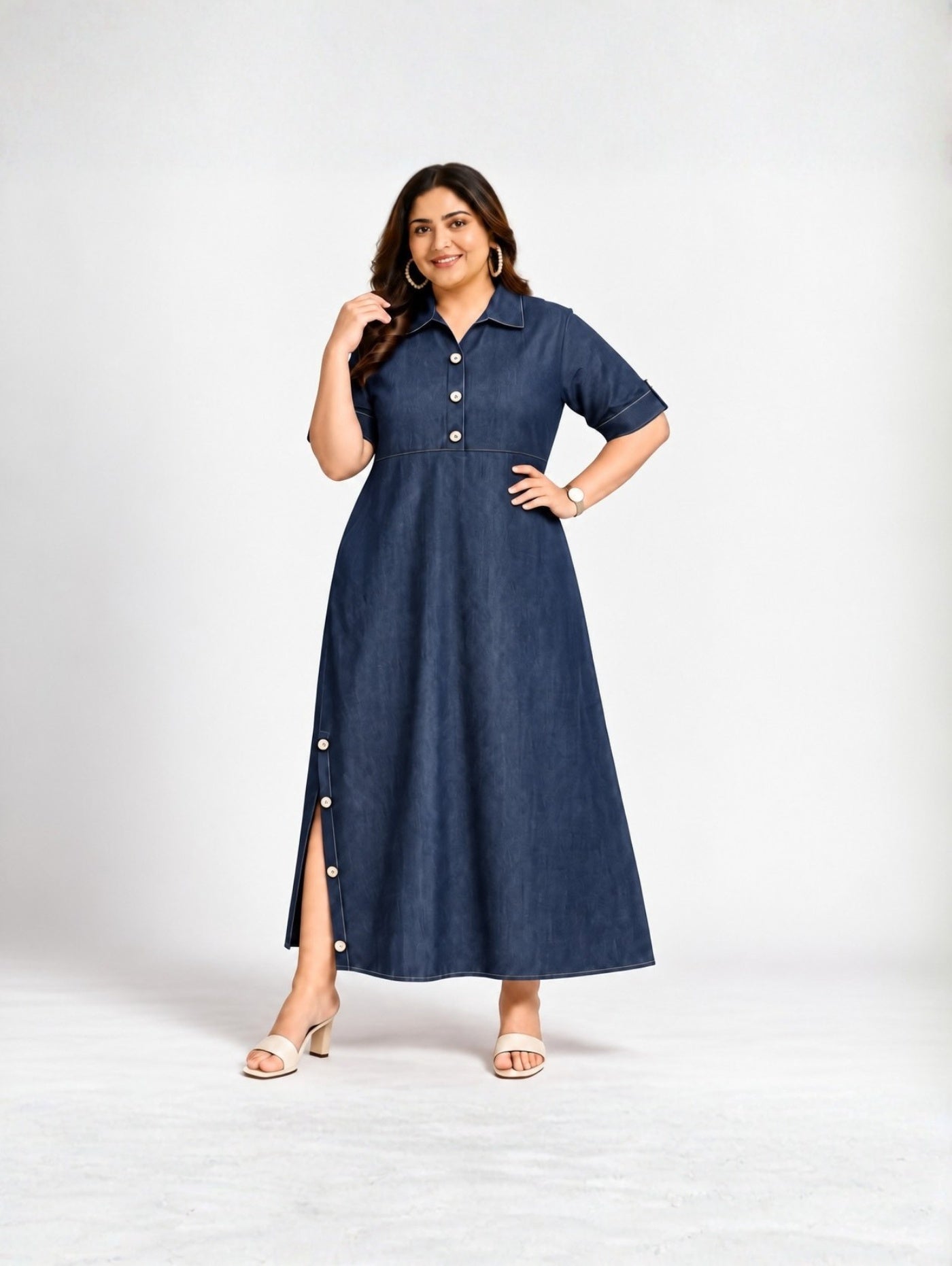Buttonline Denim Dress
