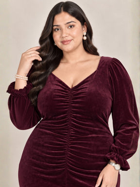 Velvet Ruched Glamour Dress