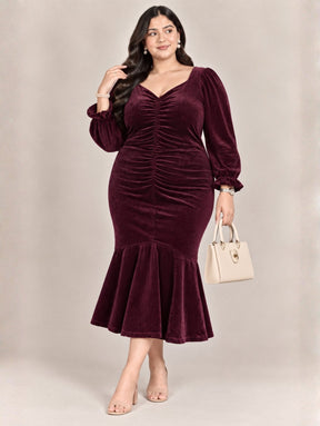 Velvet Ruched Glamour Dress