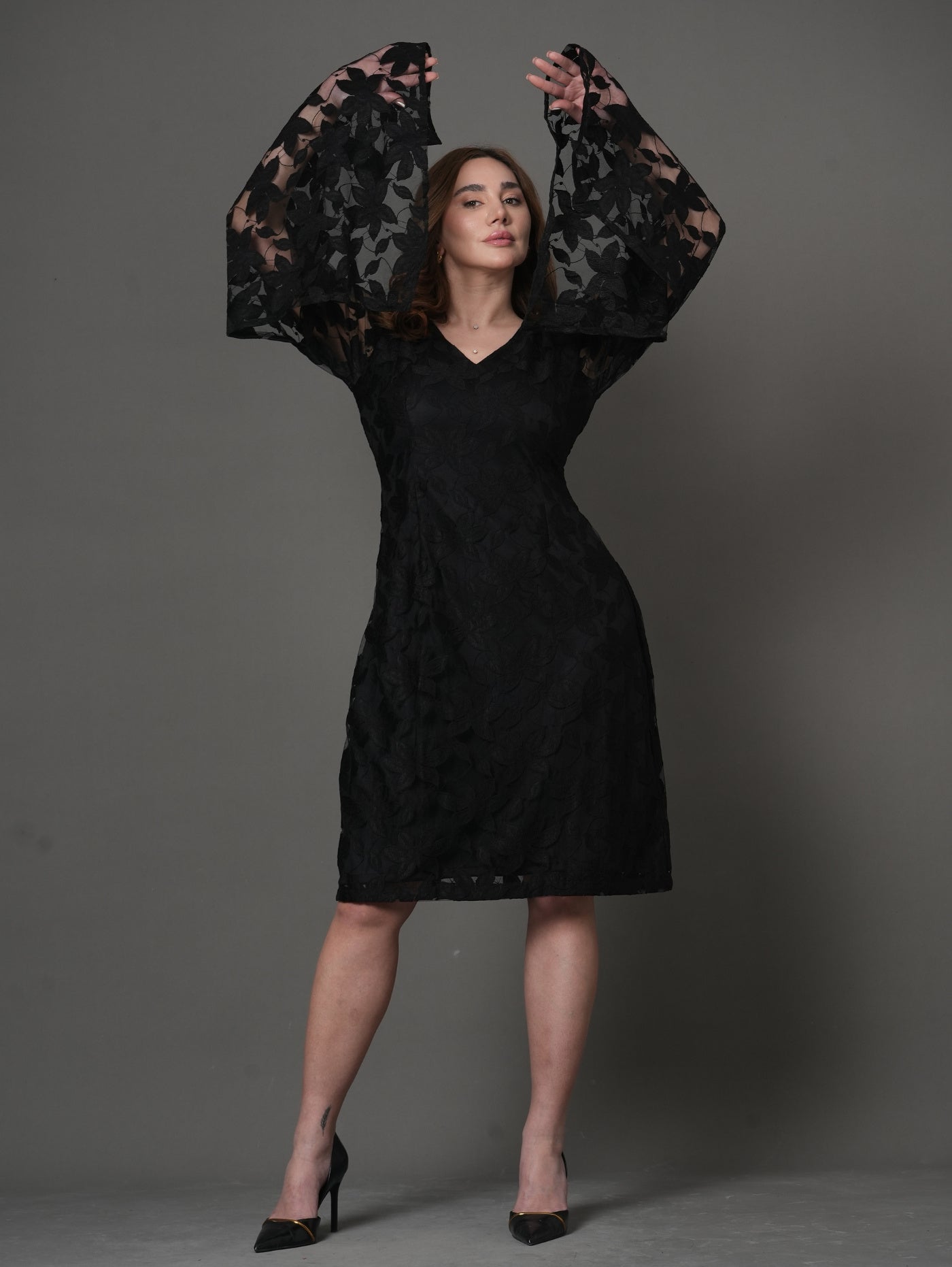 Curve Lux Black Lace Dress