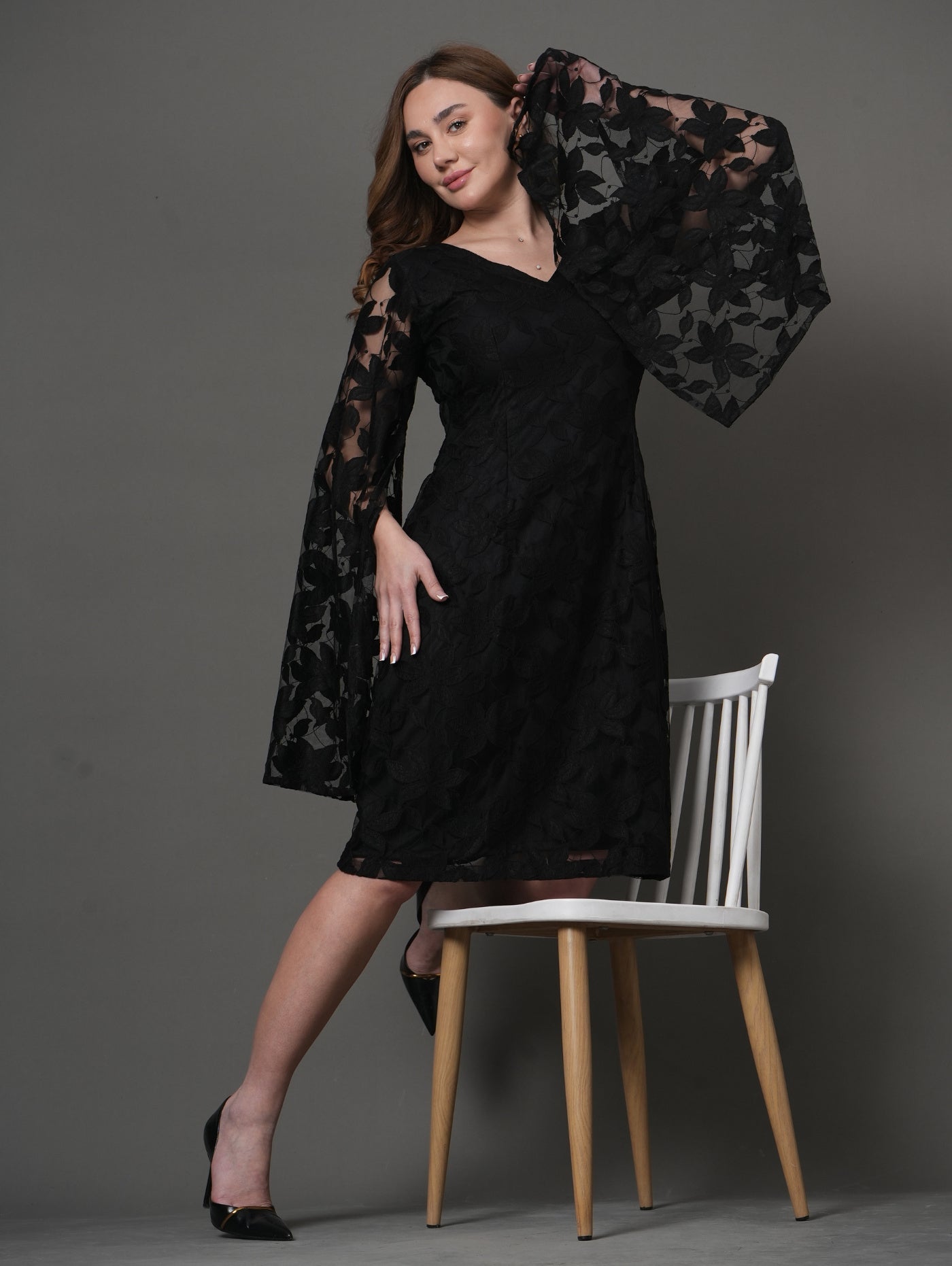 Curve Lux Black Lace Dress