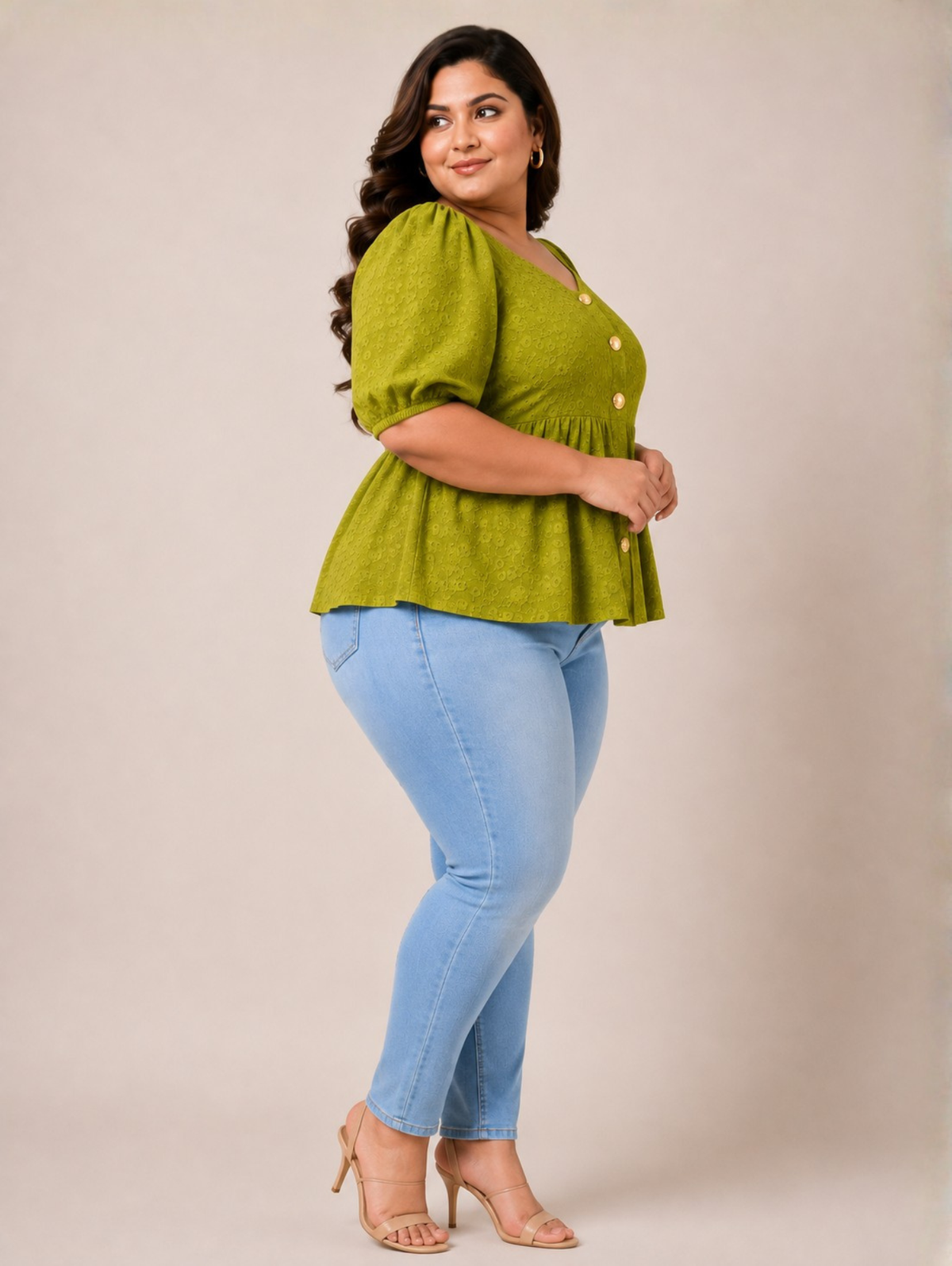 Pistachio Peplum Top