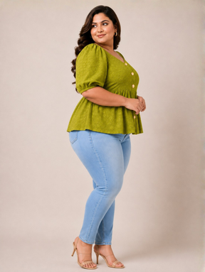 Pistachio Peplum Top